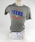 2017-18 Philadelphia 76ers Game Used Grey Shirt London S DP76858