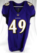 2022 Baltimore Ravens #49 Game Issued Purple Jersey NP Rem 40 890