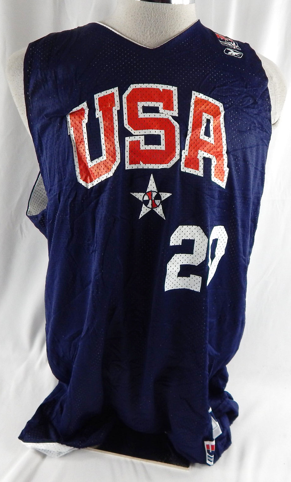 2002-04 Team USA Basketball #20 Game Issued Navy Practice Jersey XL 038