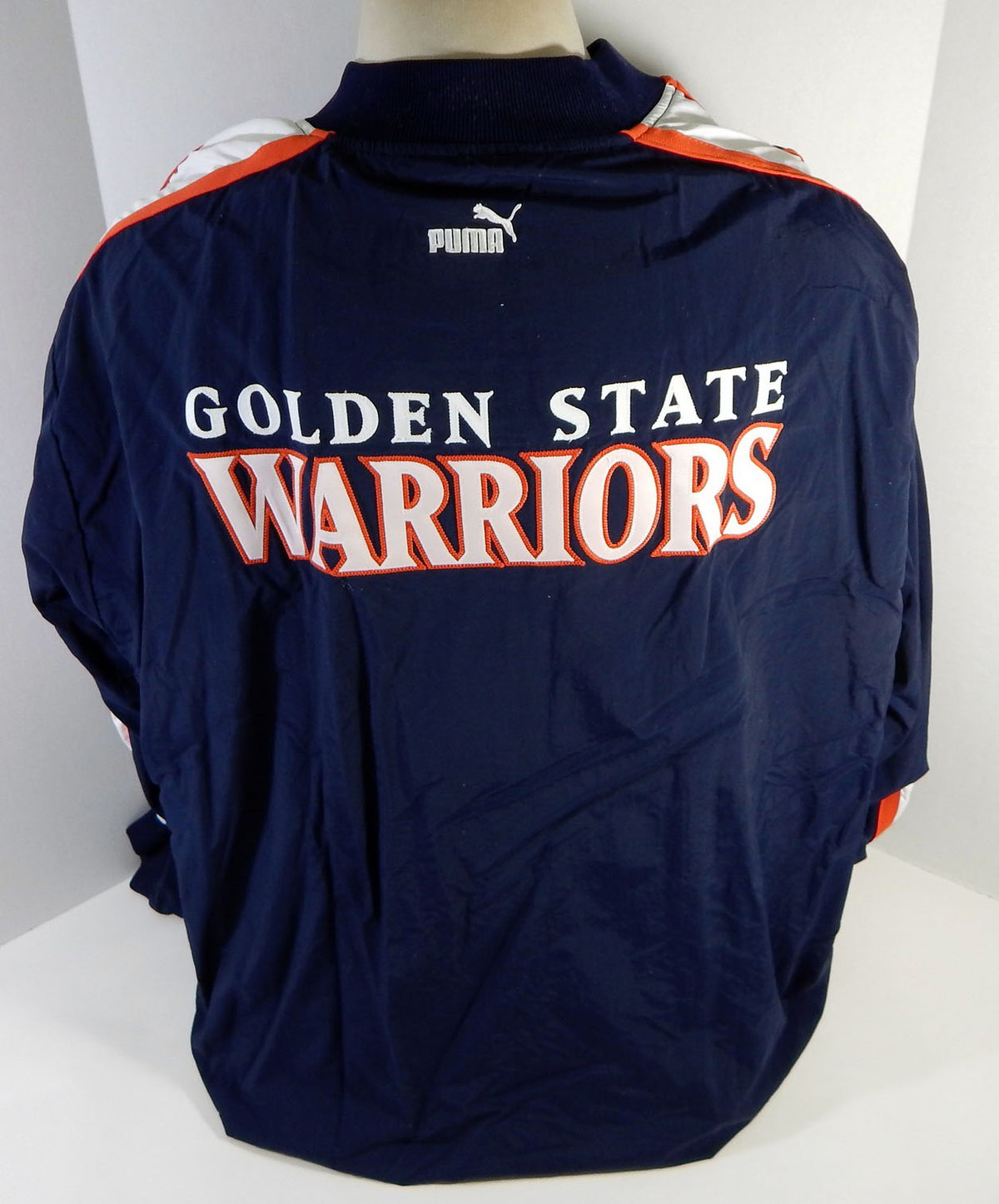 2000-01 Golden State Warriors Game Issued Navy Warm Up Jacket 52 211