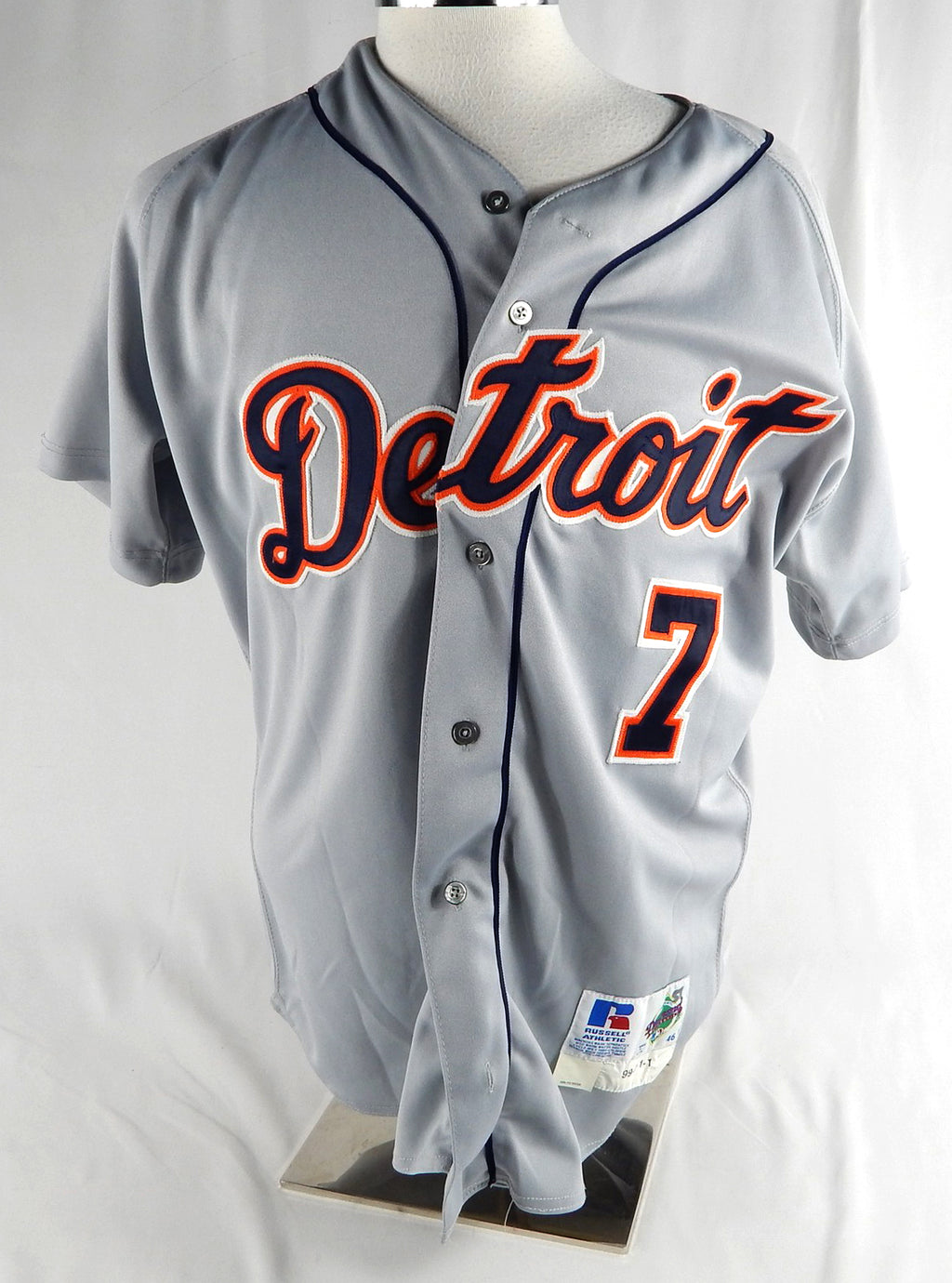 1999 Detroit Tigers Dean Palmer #7 Game Issued Grey Jersey 46 611