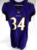 2021 Baltimore Ravens #34 Game Issued Purple Jersey NP Rem 38 892