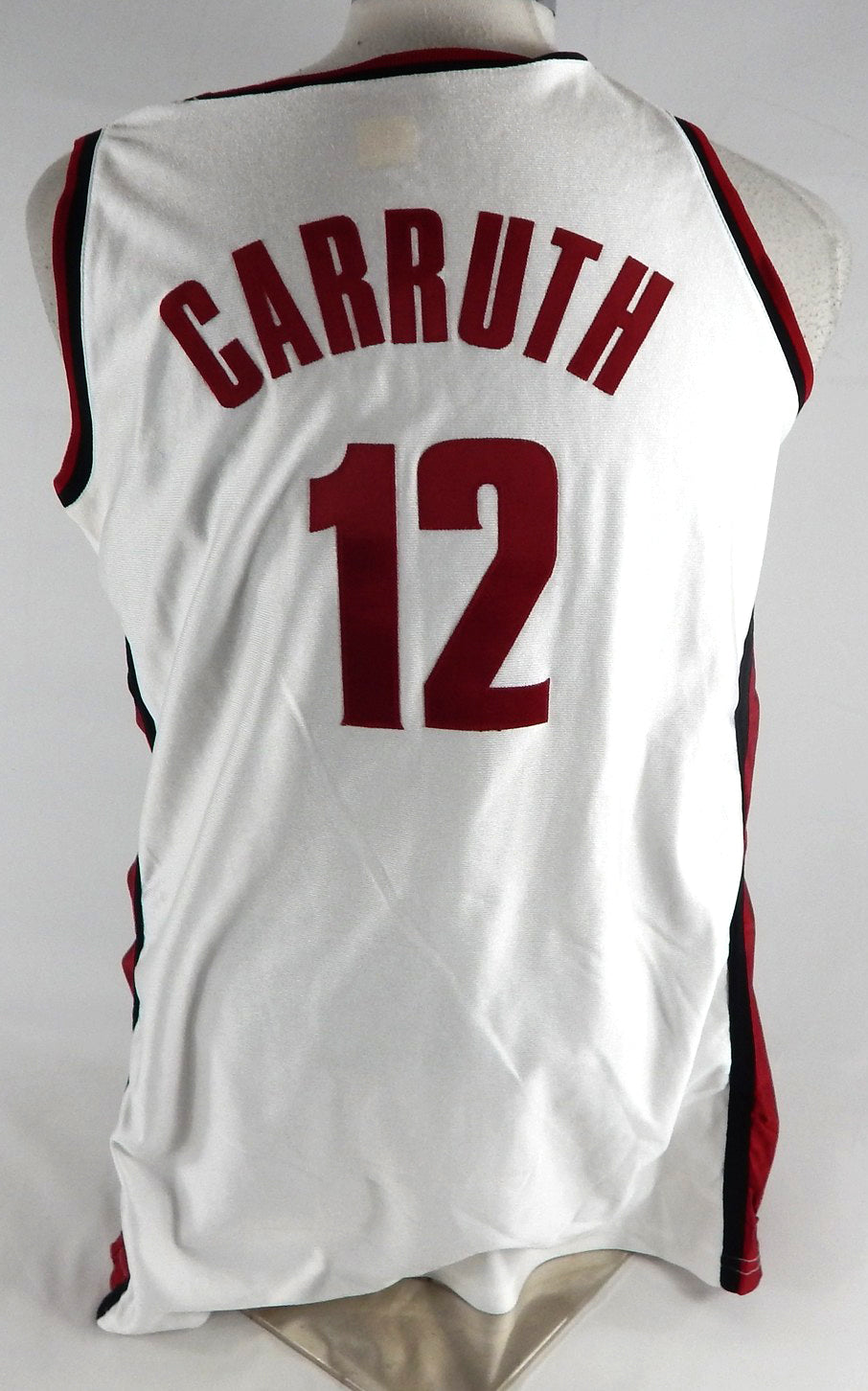 2000s Alabama Crimson Tide Carruth #12 Game Used White Jersey Basketball 44 210 Pic2