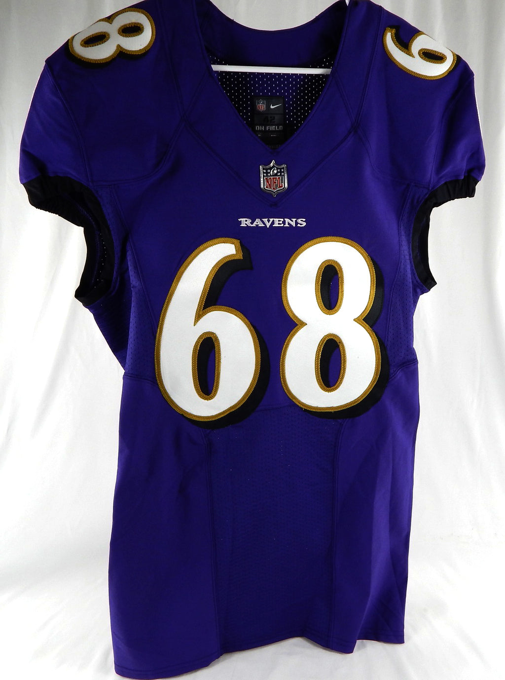 2022 Baltimore Ravens #68 Game Issued Purple Jersey NP Rem 42 893