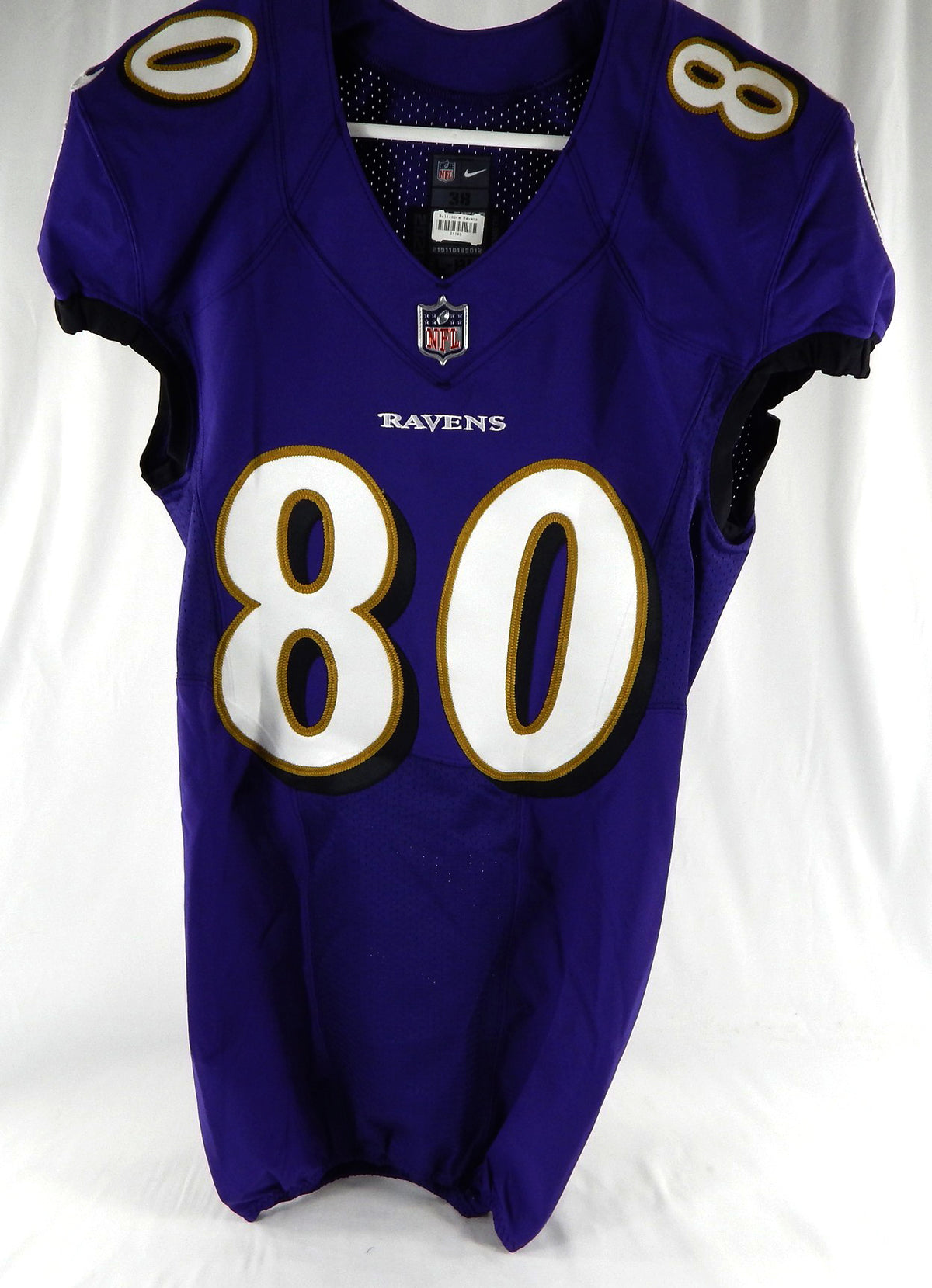 2020 Baltimore Ravens #80 Game Used Purple Jersey NR R 38 894