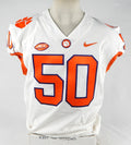 2018-22 Clemson Tigers #50 Game Used White Jersey NP Rem 46 773