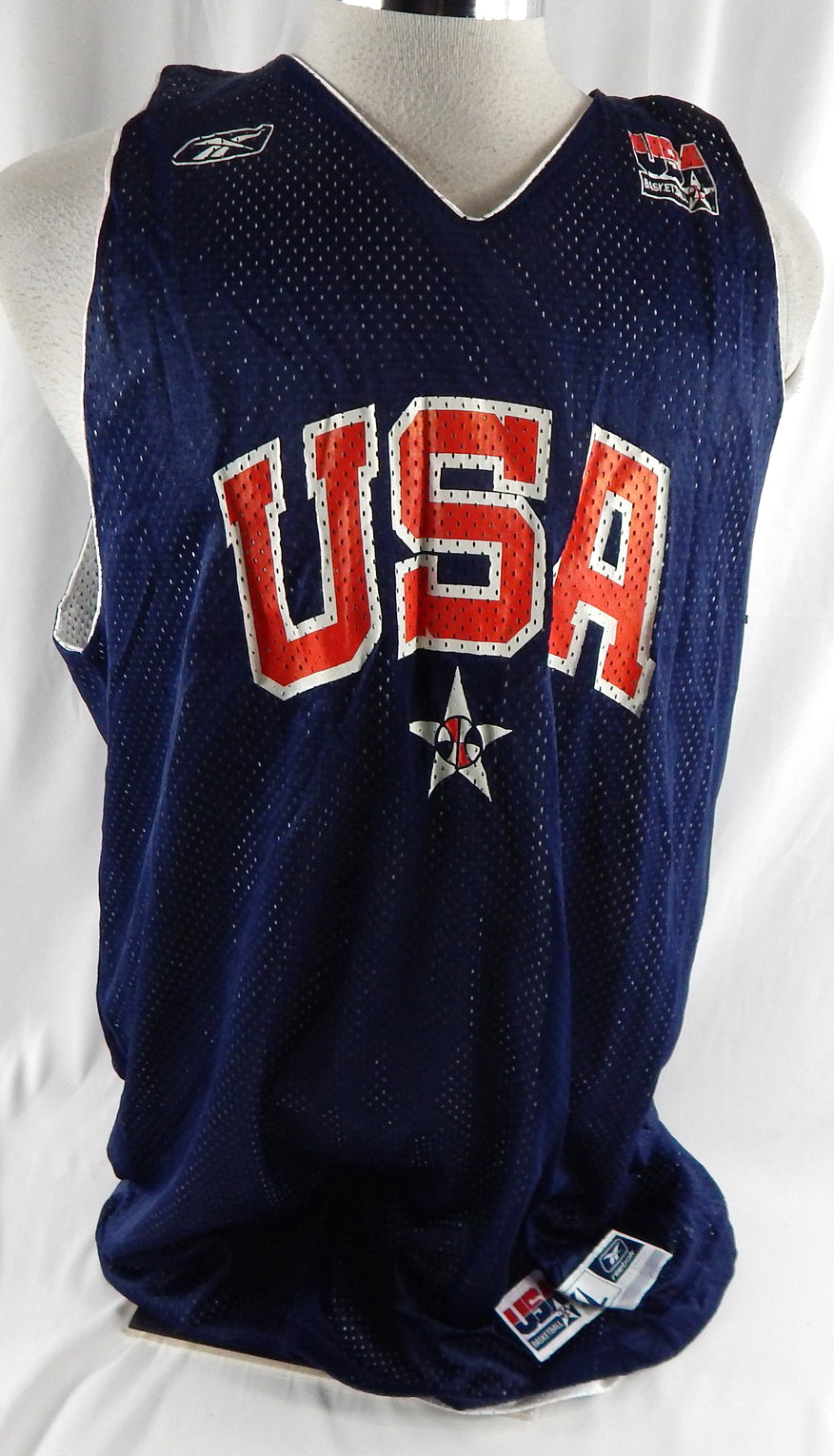 2002-04 Team USA Basketball #16 Game Issued Navy Practice Jersey XL 042