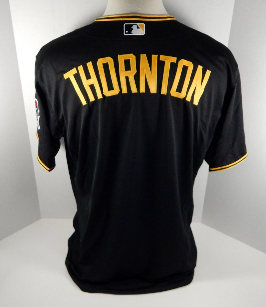 2014 Pittsburgh Pirates Zack Thornton # Game Issued Black Jersey Kiner P 3220
