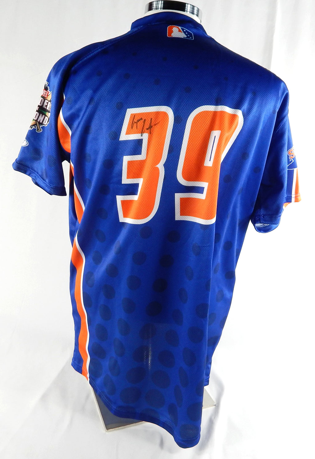 2024 Syracuse Mets Greyson Crawford #39 Game Used Blue Jersey Defenders Diamond Pic2
