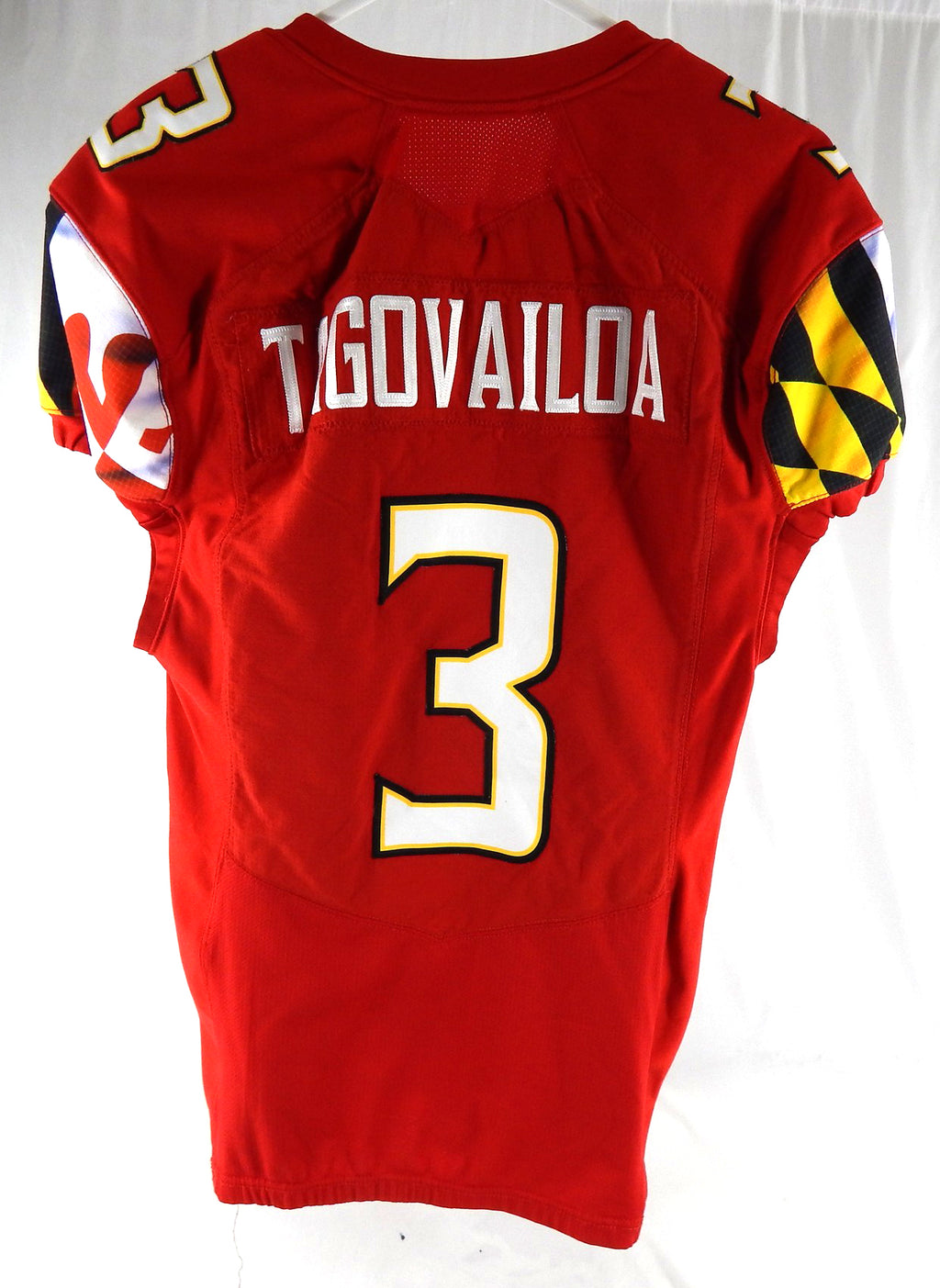 2020 Maryland Terrapins Taulia Tagovailoa #3 Game Used Red Jersey 44 606 Pic2