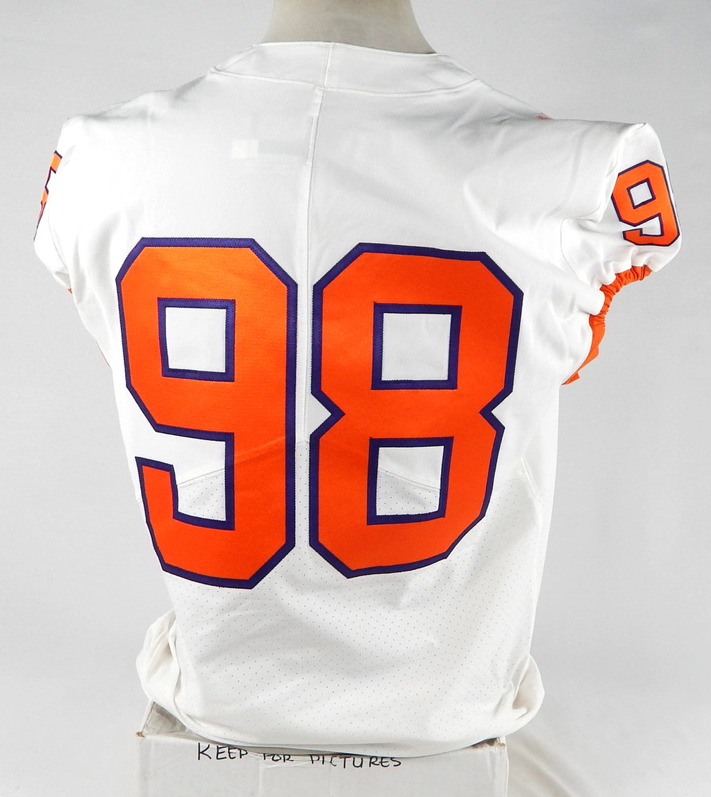 2018-22 Clemson Tigers #98 Game Used White Jersey NP Rem 46 775 Pic2
