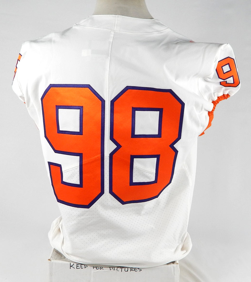 2018-22 Clemson Tigers #98 Game Used White Jersey NP Rem 46 775 Pic2
