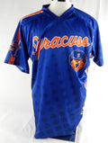 2024 Syracuse Mets Cole Sulser #58 Game Used Signed Blue Jersey Defenders 69