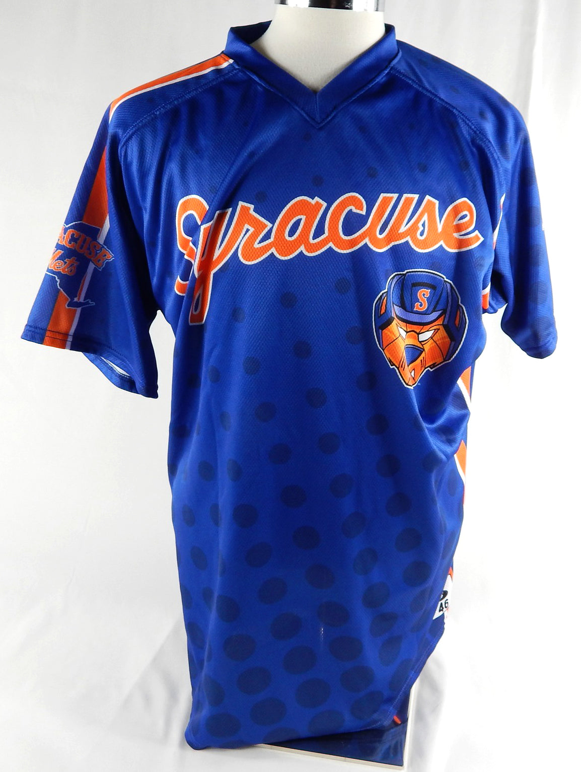 2024 Syracuse Mets Cole Sulser #58 Game Used Signed Blue Jersey Defenders 69