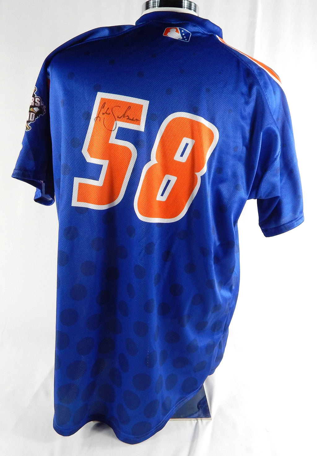 2024 Syracuse Mets Cole Sulser #58 Game Used Signed Blue Jersey Defenders 69 Pic2