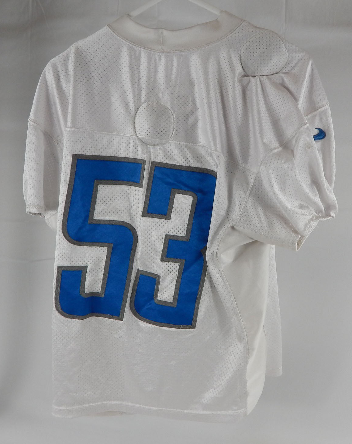 2019 Detroit Lions Malik Carney #53 Game Issued White Practice Jersey 48 241 Pic2