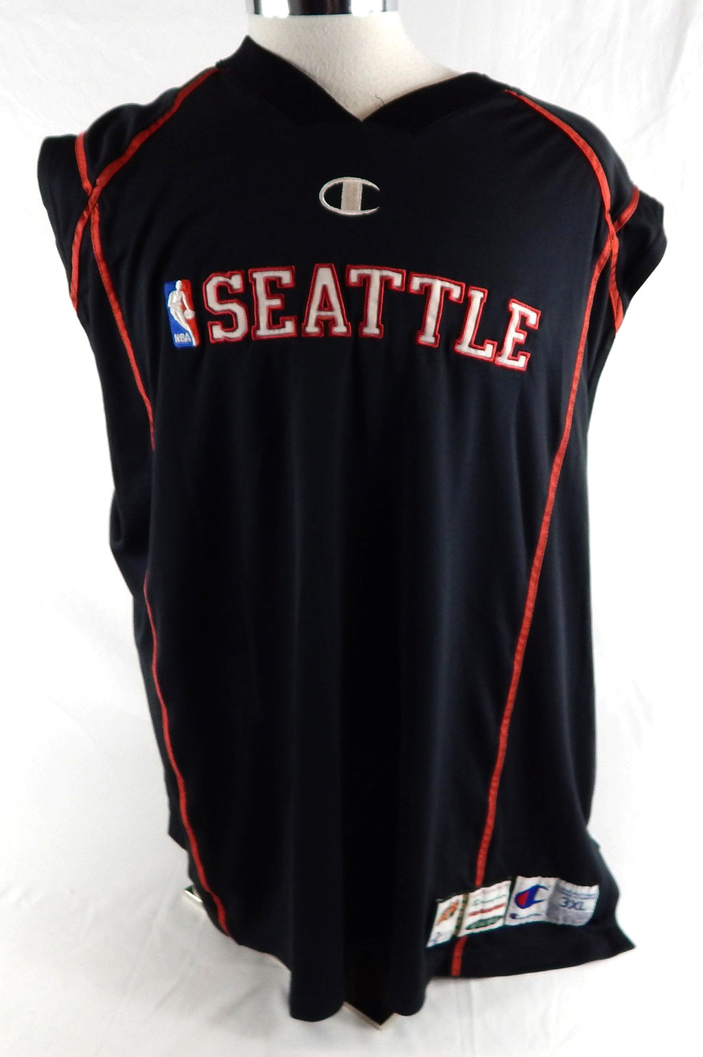 2000-01 Seattle Supersonics Patrick Ewing #33 Game Used Black Tank Top Shirt 17 Pic2