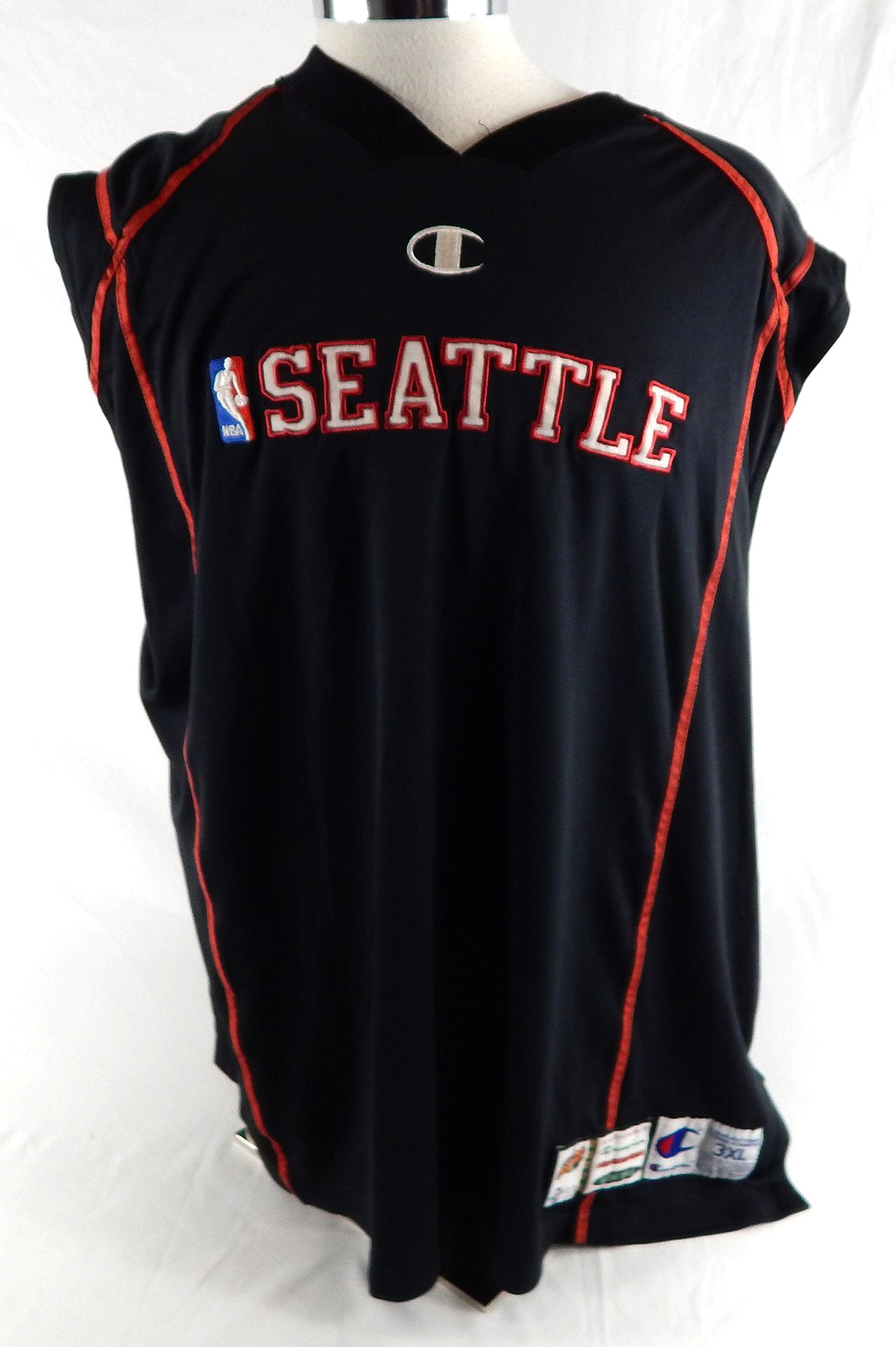 2000-01 Seattle Supersonics Patrick Ewing #33 Game Used Black Tank Top Shirt 17 Pic2