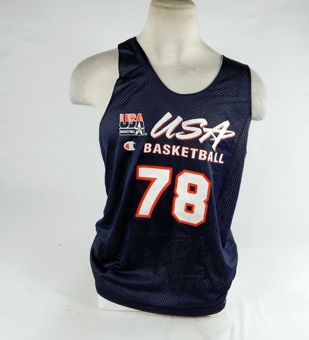2000s Team USA Basketball #78 Game Issued Navy Jersey XL DP76866