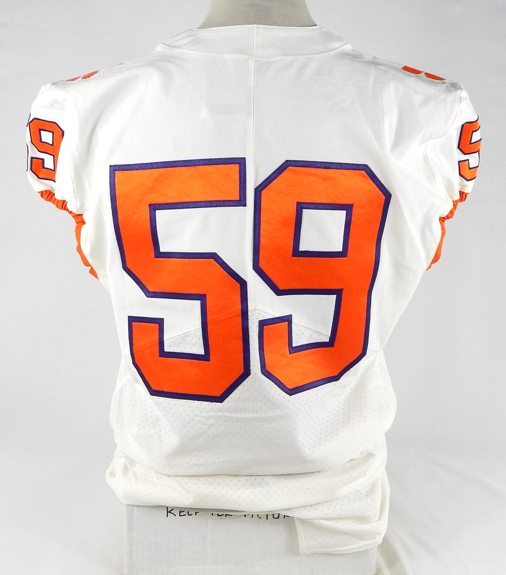2018-22 Clemson Tigers #59 Game Used White Jersey NP Rem 46 777 Pic2