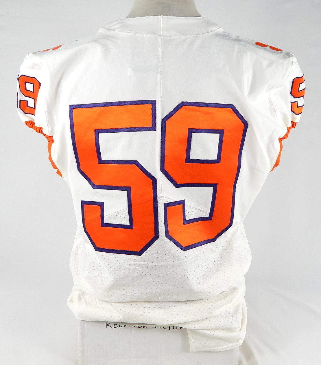 2018-22 Clemson Tigers #59 Game Used White Jersey NP Rem 46 777 Pic2