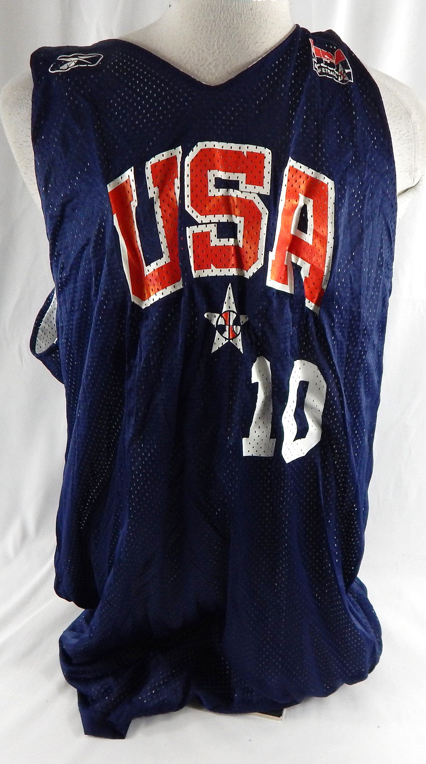 2002-04 Team USA Basketball #10 Game Issued Navy Practice Jersey XXL 046