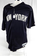 2011 New York Yankees Jorge Posada #20 Game Issued Navy Jersey BP ST 50 620