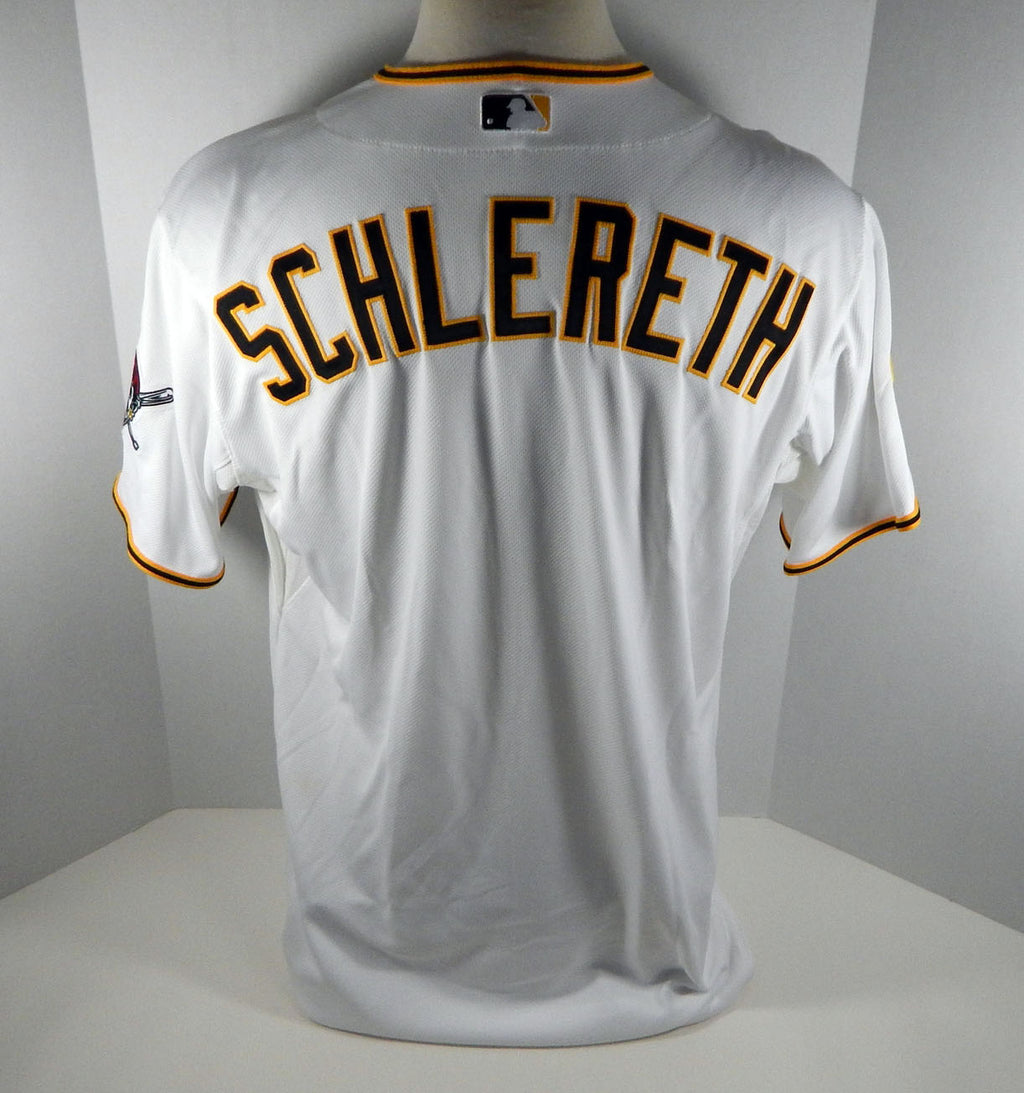 2014 Pittsburgh Pirates Daniel Schlereth # Game Issued White Jersey Kiner P 227