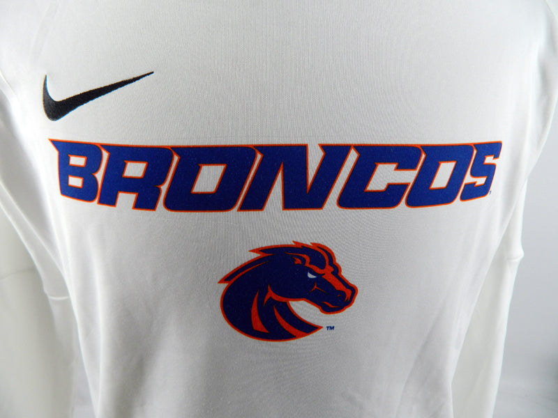 2018-19 Boise State Broncos Team Used White Nike Sweatshirt Size L Pic2