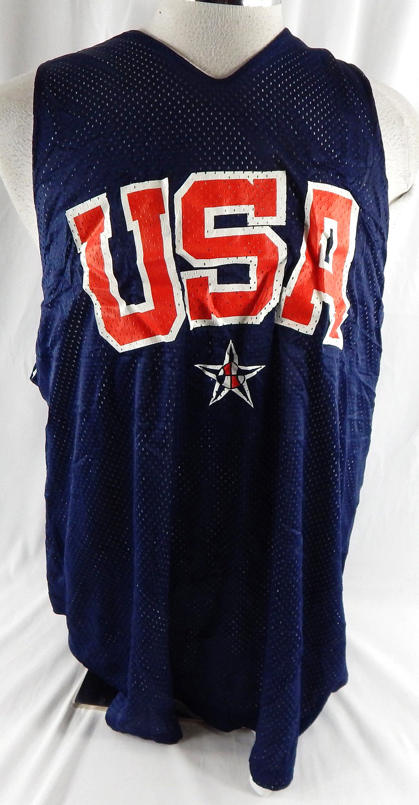 2002-04 Team USA Basketball #19 Game Issued Navy Practice Jersey XL 048