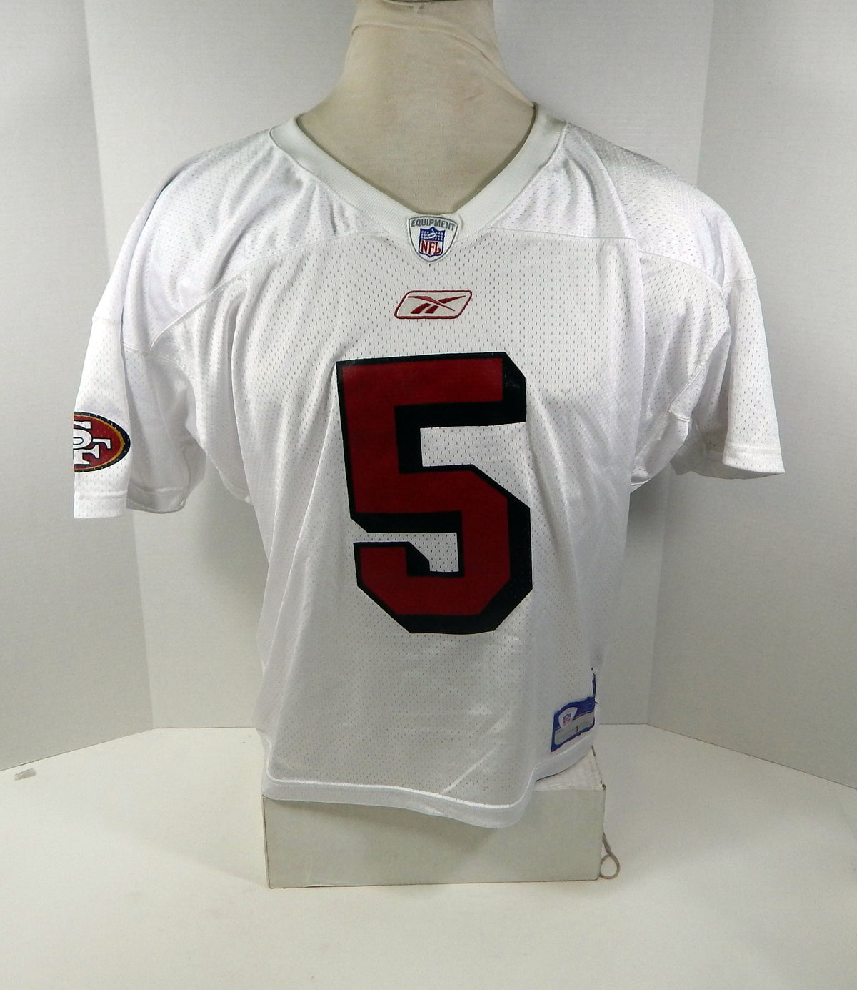 2002 San Francisco 49ers Jeff Garcia #5 Game Issued White Practice Jersey XL 8