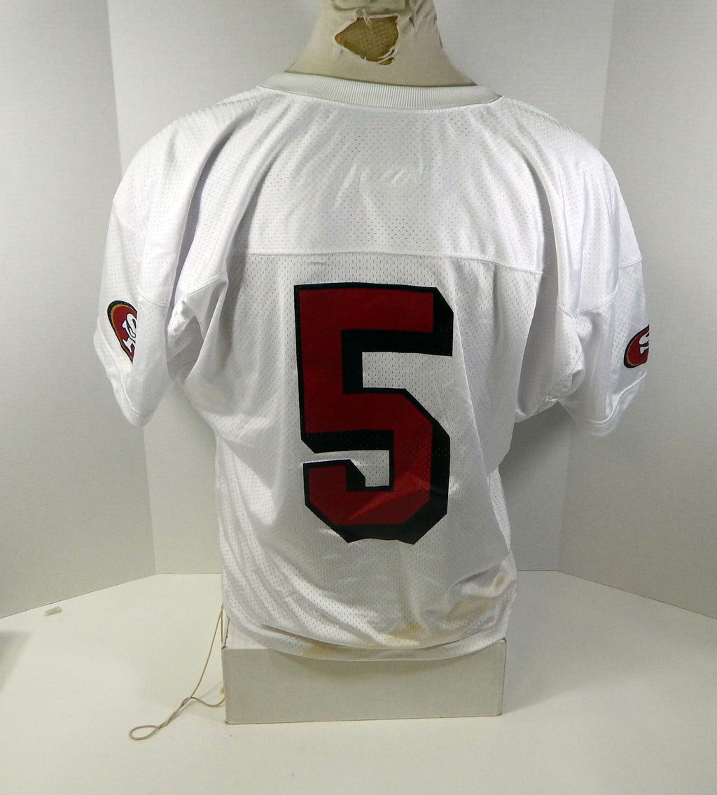 2002 San Francisco 49ers Jeff Garcia #5 Game Issued White Practice Jersey XL 8 Pic2