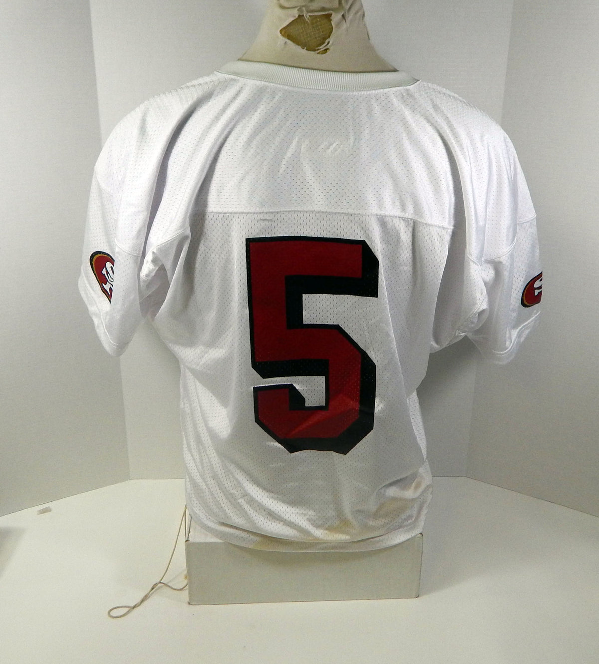 2002 San Francisco 49ers Jeff Garcia #5 Game Issued White Practice Jersey XL 8 Pic2