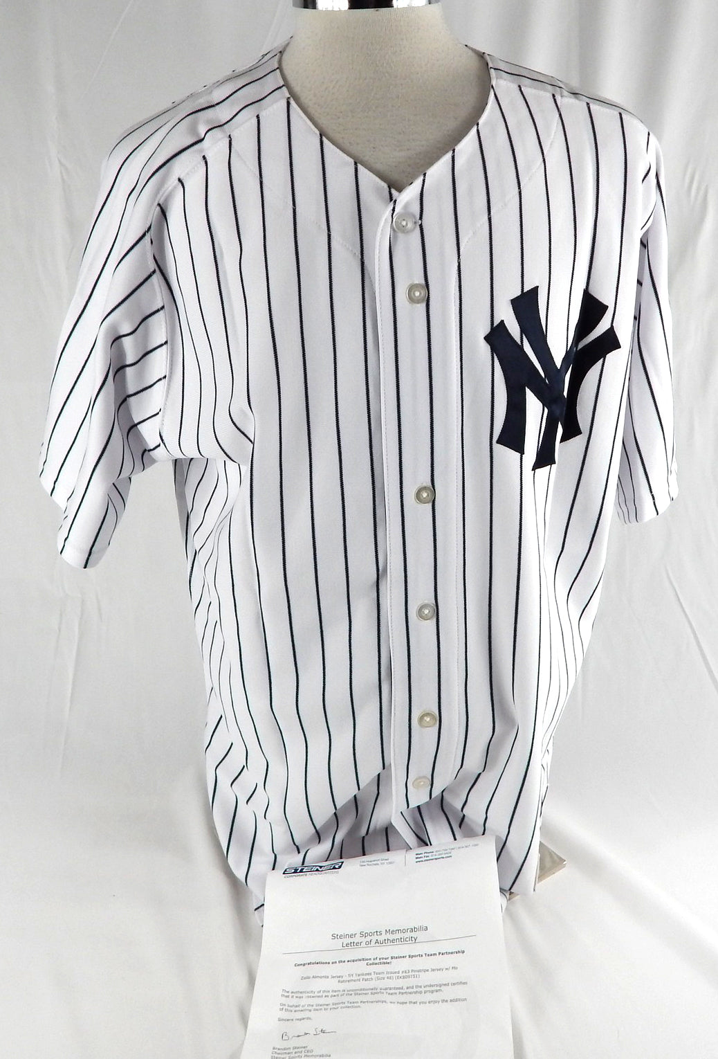 2011 New York Yankees Zoilo Almonte #63 Game Issued Jersey Mariano Rivera Patch