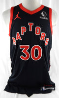 2025-26 Toronto Raptors Ochai Agbaji #30 Game Used Black Jersey Statement 3 pt