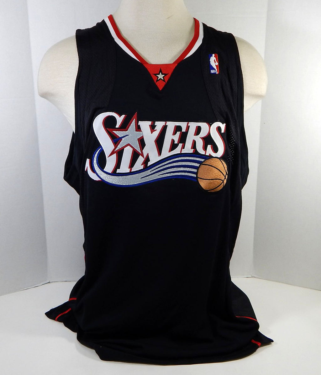 2007-08 Philadelphia 76ers Blank Game Issued Black Jersey 54 + 4 L 49