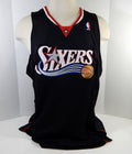 2007-08 Philadelphia 76ers Blank Game Issued Black Jersey 54 + 4 L 49