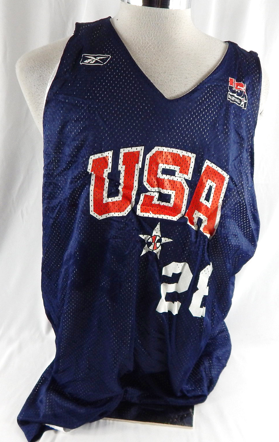 2002-04 Team USA Basketball #28 Game Issued Navy Practice Jersey XXL 053