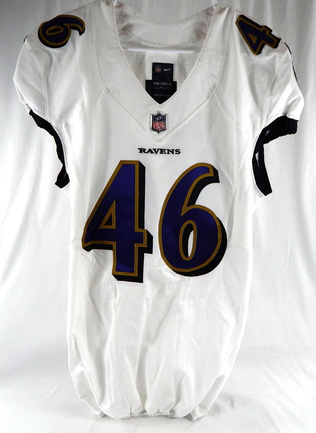 2020 Baltimore Ravens #46 Game Issued White Jersey NR R 40 902