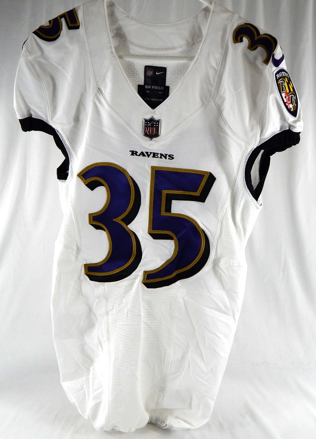 2022 Baltimore Ravens #35 Game Issued White Jersey NP Rem 38 903