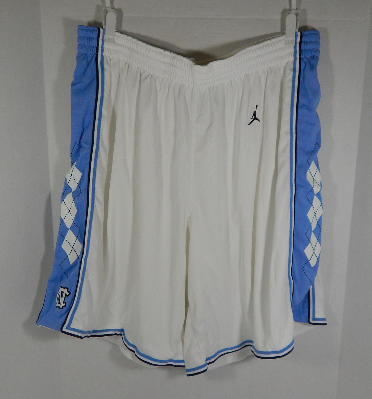 North Carolina Tar Heels UNC Game Issued White Basketball Shorts Jordan 48 6