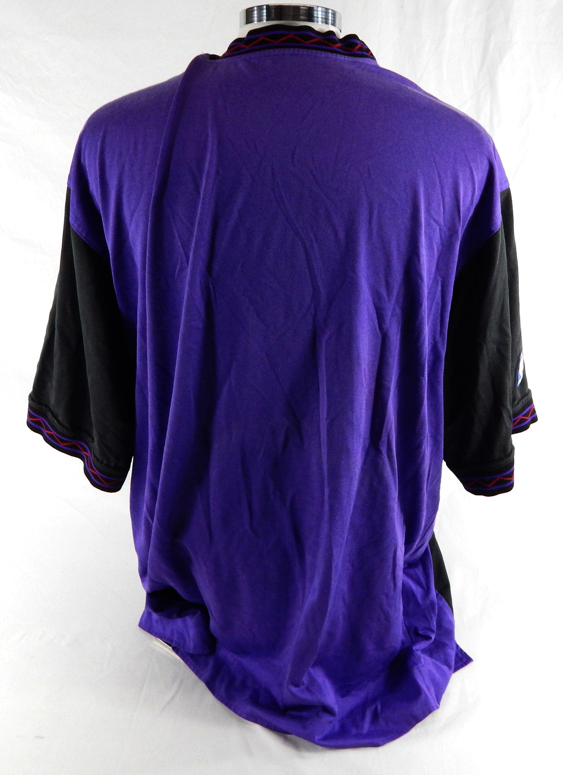 1997-98 Toronto Raptors Reggie Slater #35 Game Used Purple Shooting Shirt 2XL 7 Pic2