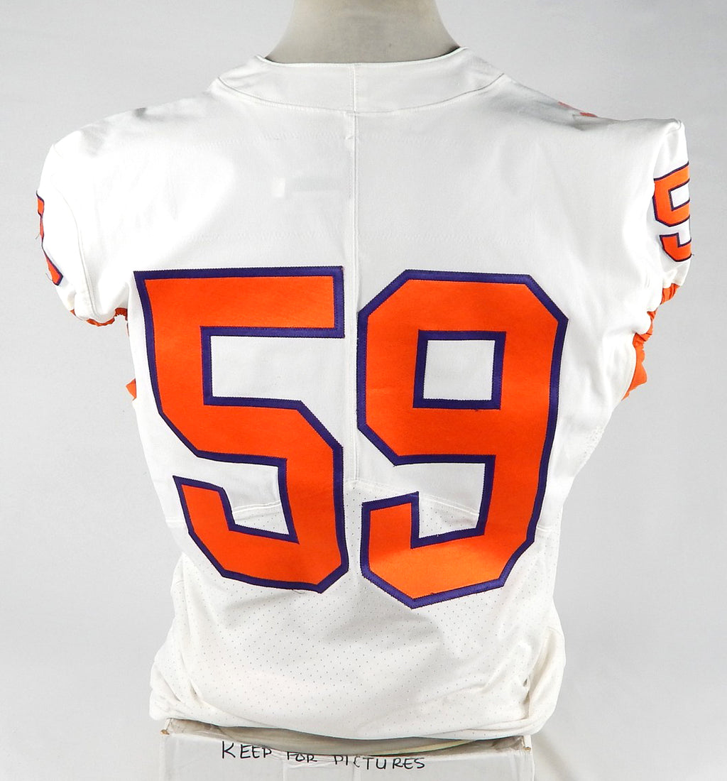 2018-22 Clemson Tigers #59 Game Used White Jersey NP Removed 46 DP77786 Pic2