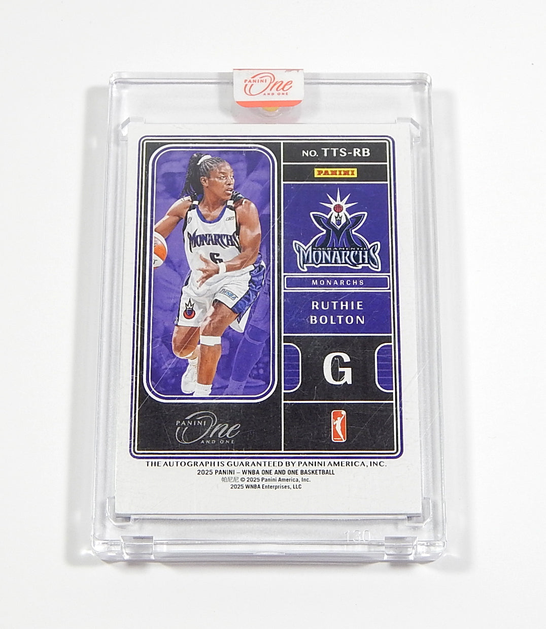 2025 Panini WNBA One and One Team Titans Signatures Ruthie Bolton Auto /10 Pic2