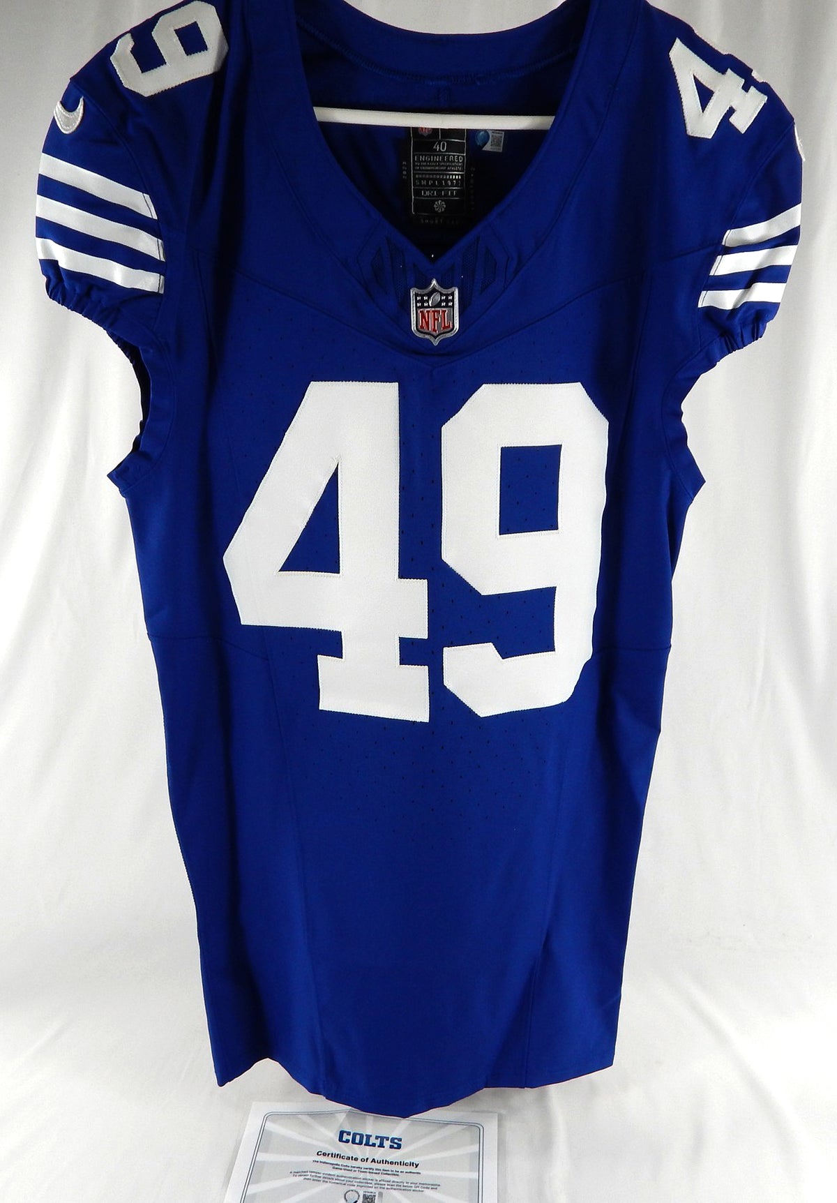 2023 Indianapolis Colts Wilson #49 Game Issued Blue Jersey 40 904