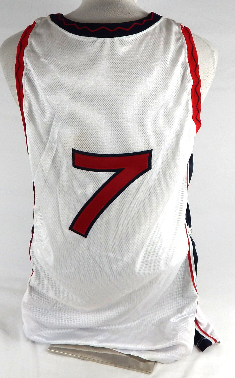 1998-99 Team USA Basketball #7 Game Issued White Jersey 48 057 Pic2