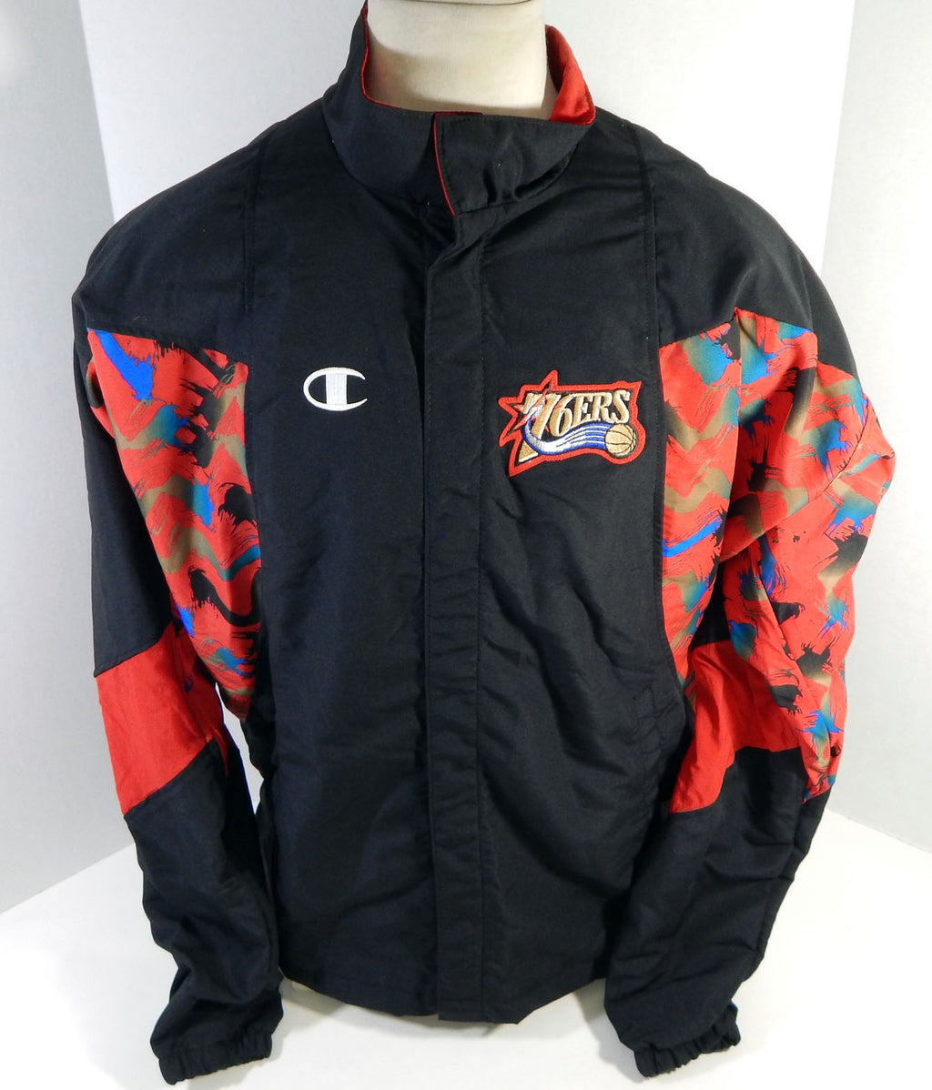 1997-98 Philadelphia 76ers Game Issued Black Warm Up Jacket 42 DP16226