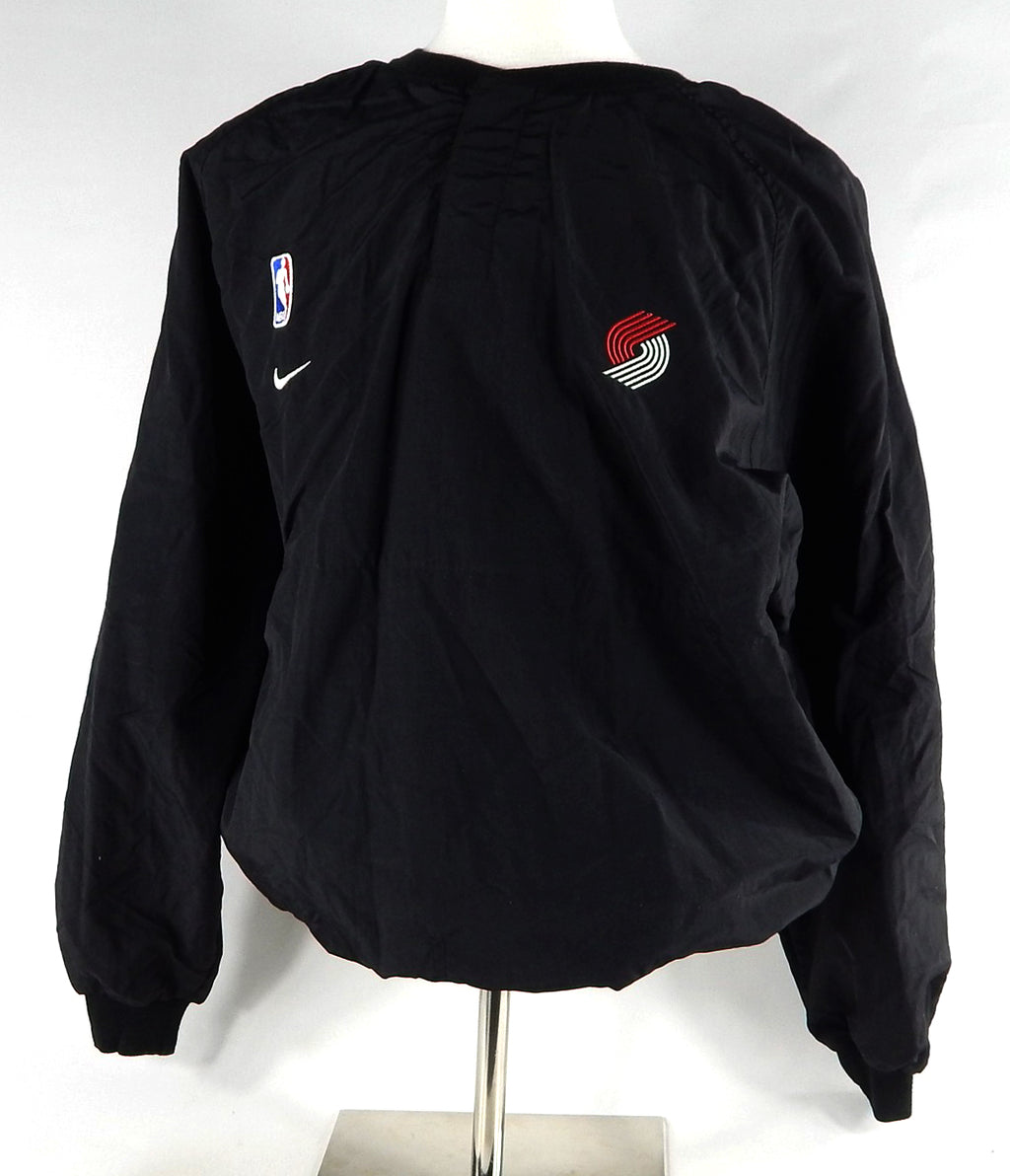 2000s Portland Trail Blazers Team Issued Black Windbreaker Pullover L 478