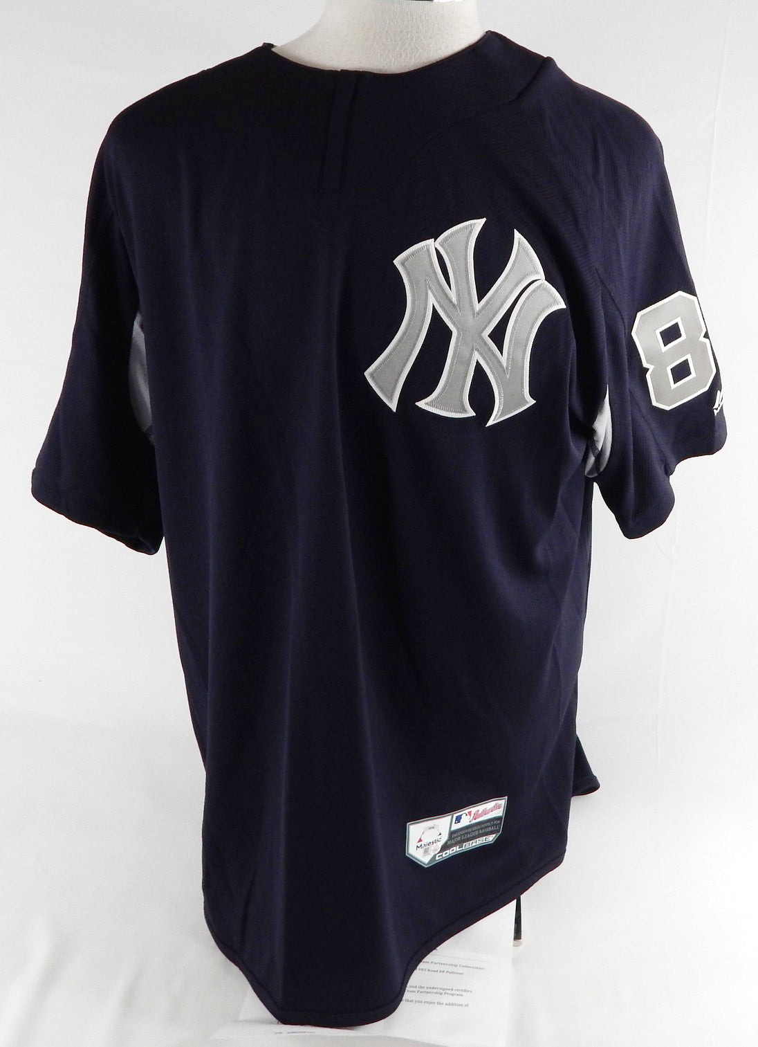 2018 New York Yankees Luis Cessa #85 Game Issued P Used Navy Pullover Jersey 3