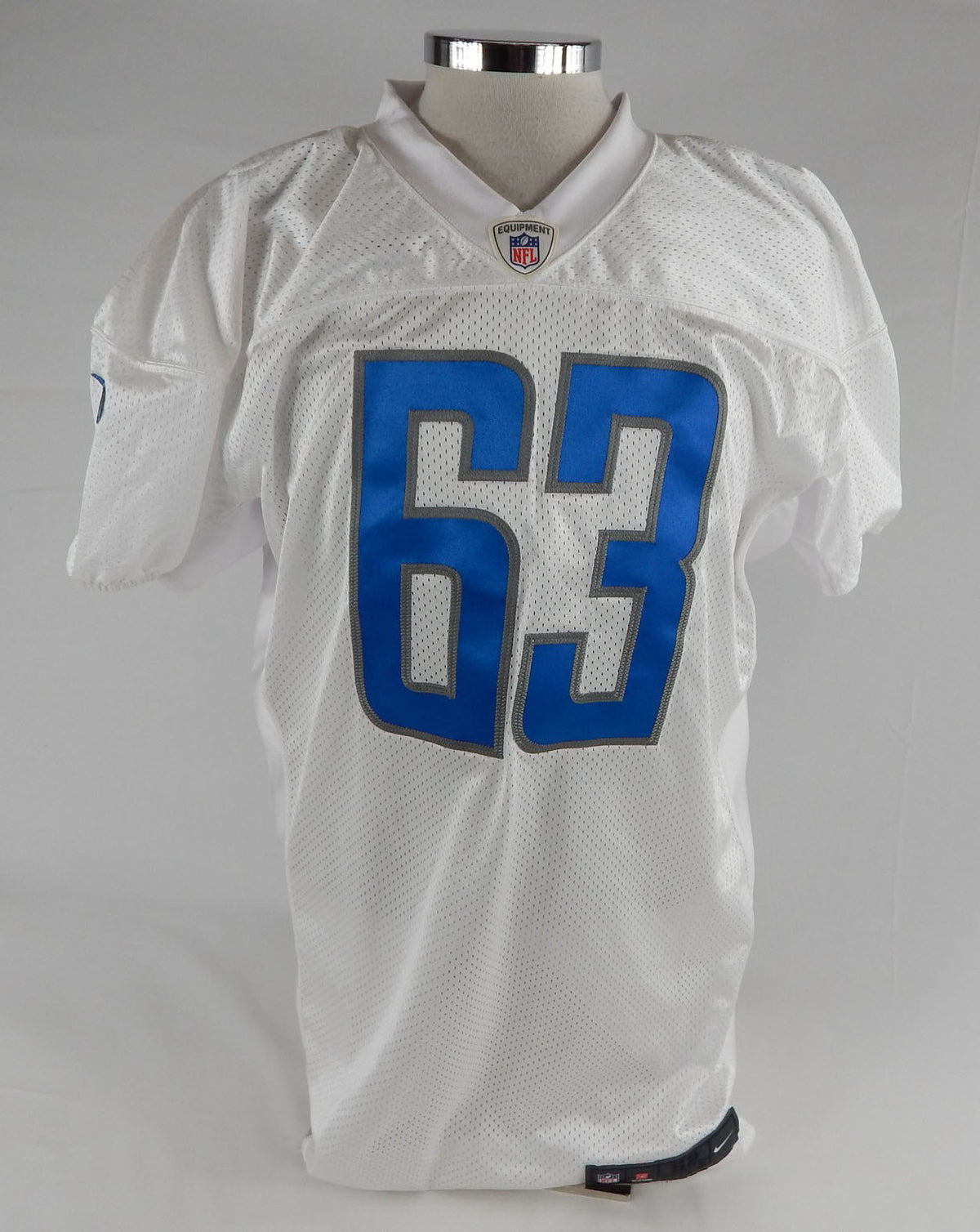 2018 Detroit Lions Beau Nunn #63 Game Issued White Practice Jersey 52 252